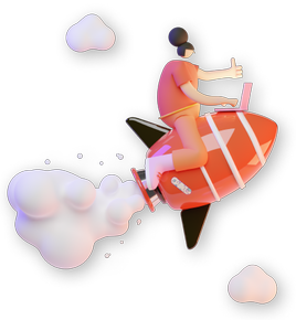 Imagem de uma pessoa em cima de um foguete